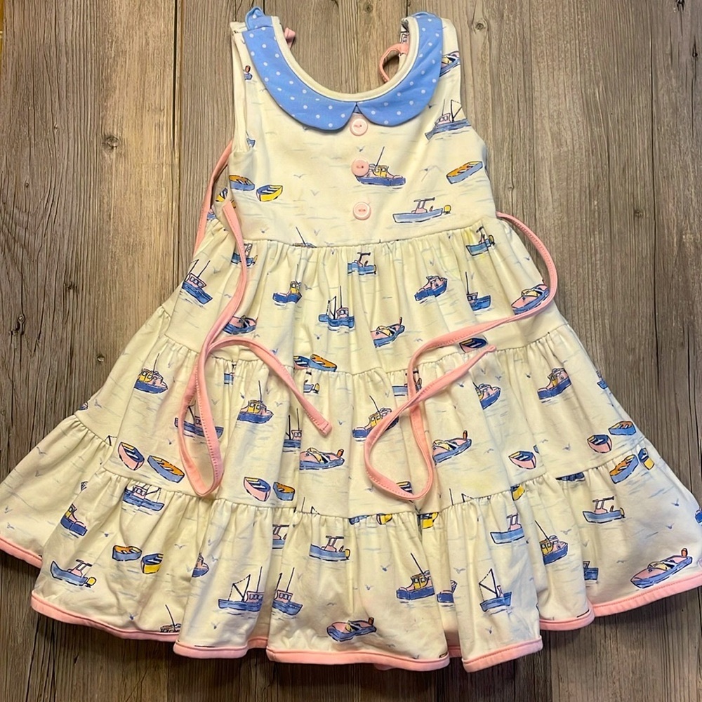 Toddler Girl Sweet Honey Sailboat Dress, Size 3T